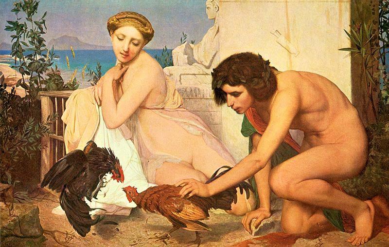 Jean-Leon Gerome The Cockfight oil painting image
